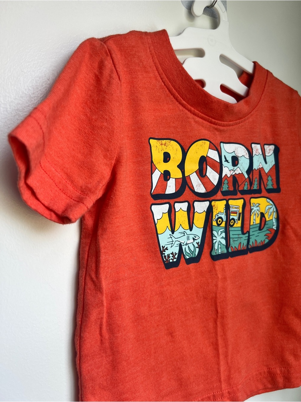 Jumping Beans Born Wild Graphic Tee 12M Orange Short Sleeve